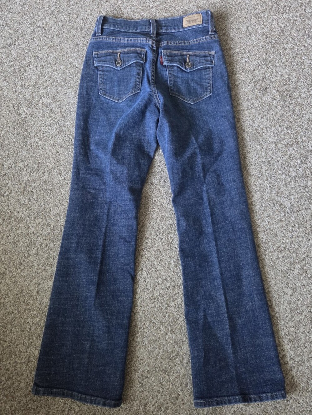 Levi's 512 Perfectly Slimming Jeans Womens 24x28 Blue Boot Cut Flap Pocket Denim